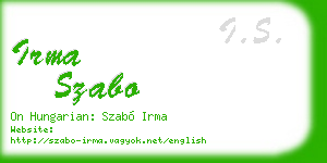 irma szabo business card